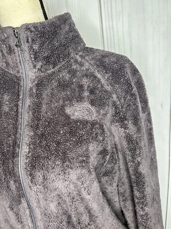 The North Face Jacket Women Sz M Purple Fleece Full Zip Osito Fuzzy Pile Logo - Image 4