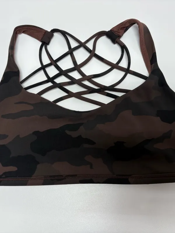 Lululemon Free To Be Bra Wild Camo Brown Bra - Size 6 ( No Tag size-Yes Dot Size - Image 4