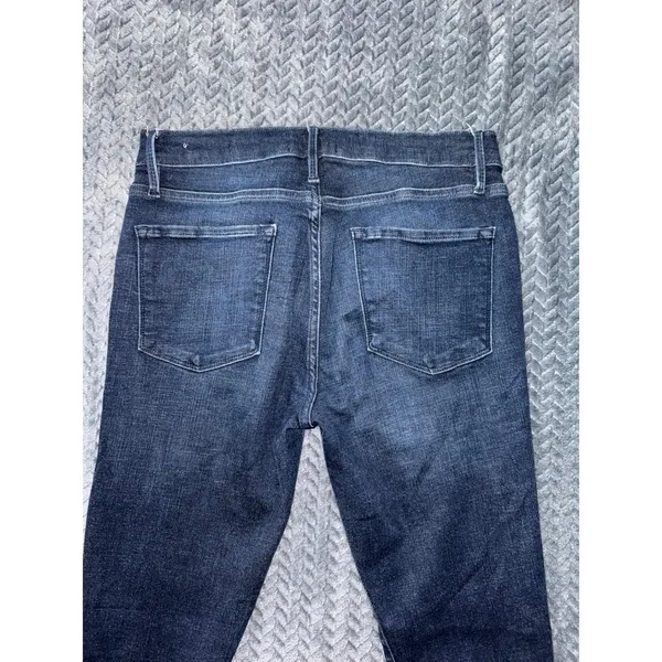 FRAME Le Skinny de Jeanne‎ Jeans Dark Wash Raw Hem Denim Size 28 - Image 7