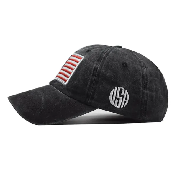 Black American Flag USA Baseball Cap - Tactical Army Cotton Casual Hat - Image 5
