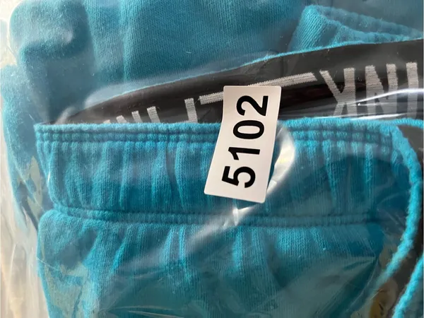 PINK Victoria's Secret Blue Logo Sweatpants Large Joggers Loungewear - Image 7