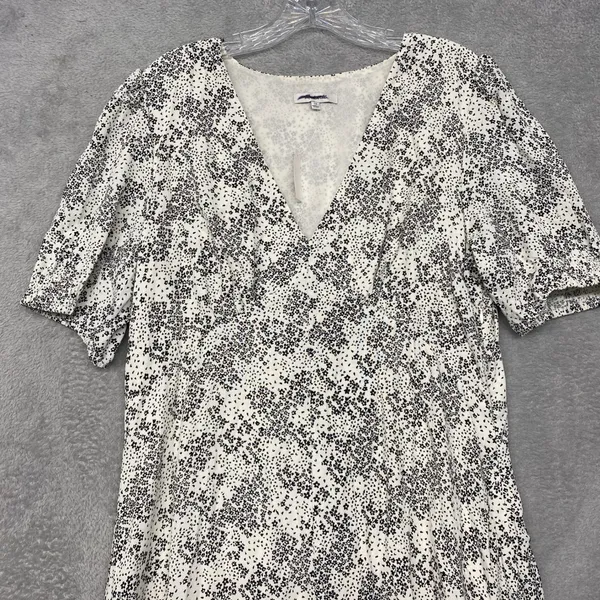 Madewell Dress Size 14 Harper Floral Ivory Puff Sleeve V Neck Midi Floral NU576 - Image 6