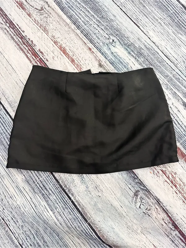 Urban Outfitters Black Shimmer Satin Bow Micro Mini Skirt - Image 3