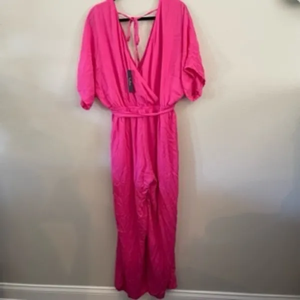 NWT new Lulus Pink Short Sleeve Jumpsuit size extra large XL - Image 3