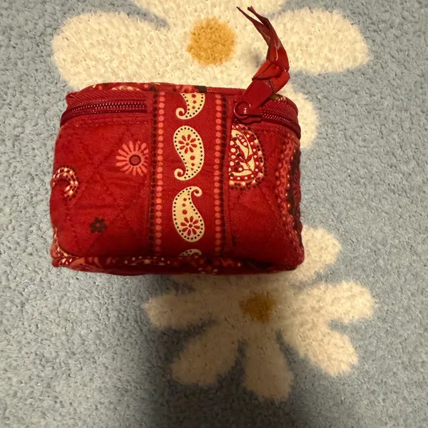 Vera Bradley Red Quilted Cosmetic Bag - Image 3