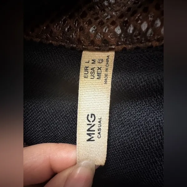 MNG Mango Faux Suede Snakeskin Printed Cropped Jacket Large - Image 4