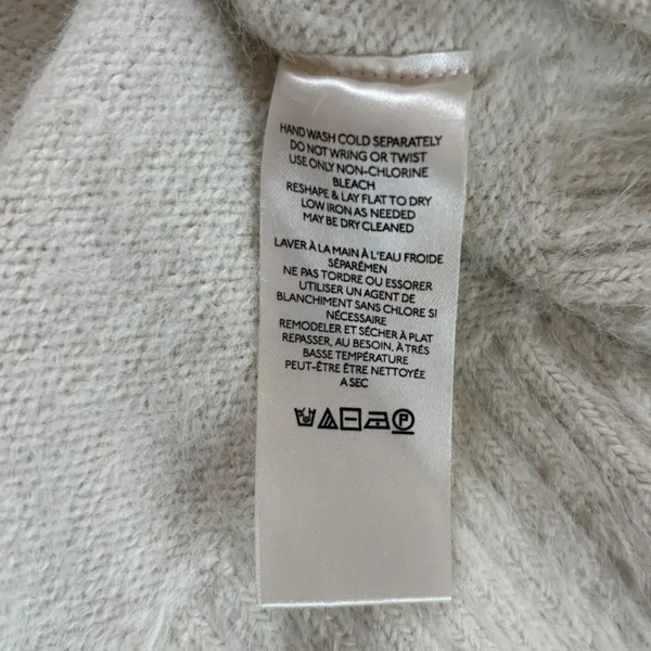 Free People Harrison Bunny Crew Neck Sweater Oversized Cream Womens Medium - Image 8
