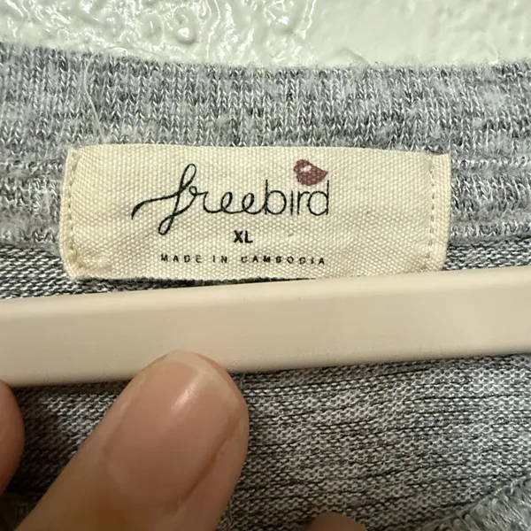FREEBIRD Heather Gray Knit Top Size XL - Image 3