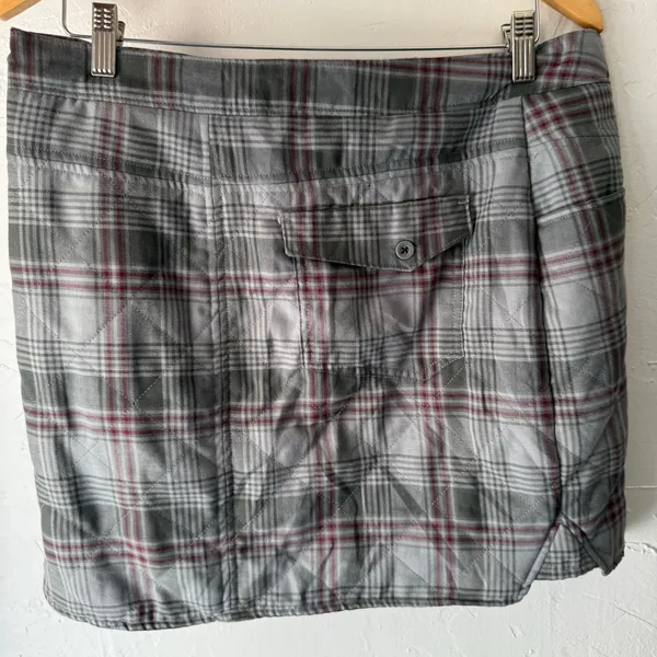 Horny Toad Size 8‎ Outdoor Gray Plaid Mini Skirt Academia - Image 4