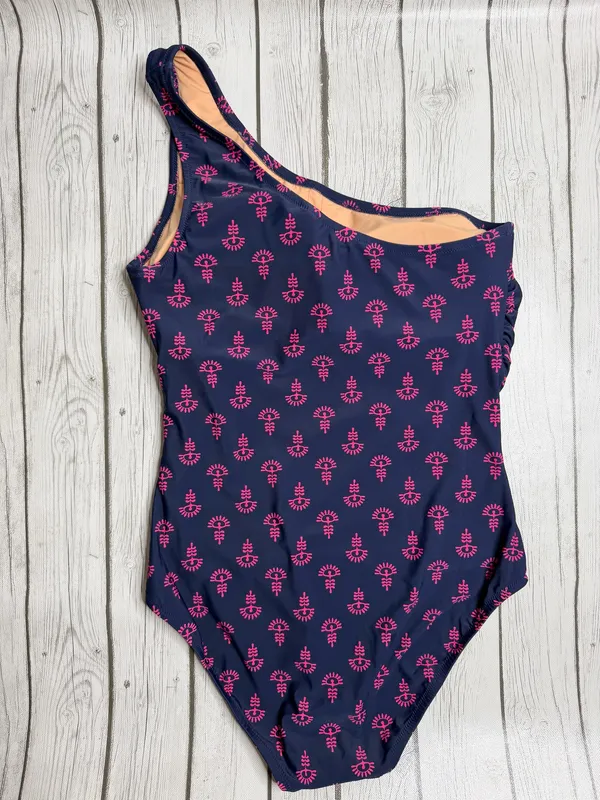 J. Crew One Piece Swimsuit Women’s Size XL Blue Printed Ruched One Shoulder NWT - Image 2