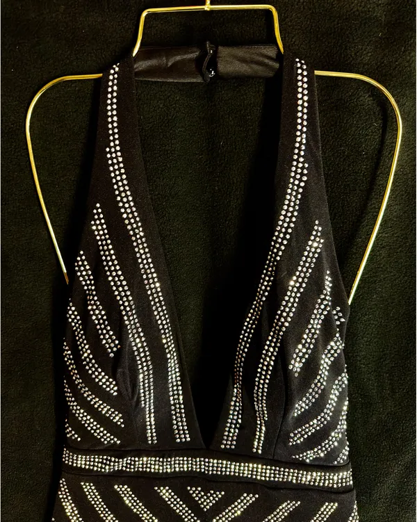 Boutique Black and Silver rhinestone mini dress - Image 5