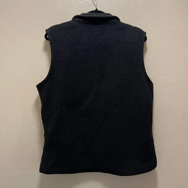 Victoria's Secret Columbia Sleeveless Black Benton Springs Fleece Full Zip Vest Layers Size Large - Image 7