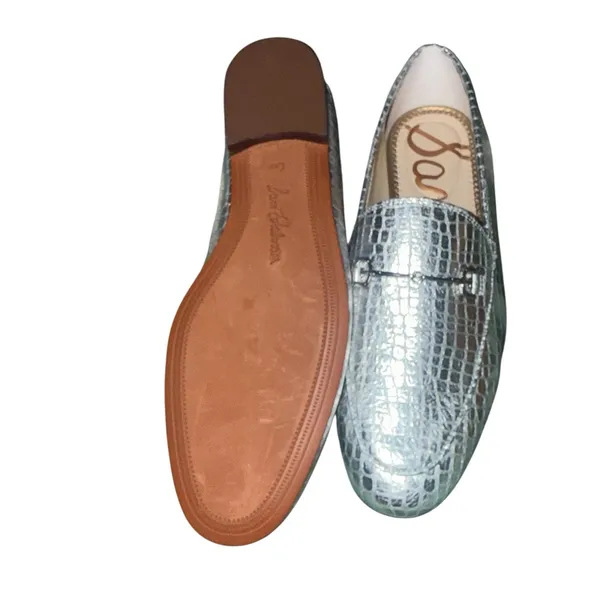 NEW $150 Sam Edelman Loraine Leather Loafer Soft Silver Snake Skin 6.5 Slip On - Image 10