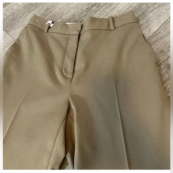 ARITZIA Babaton Agency Pant Wool Trousers Tan Front Crease Minimalist like new 0 - Image 2