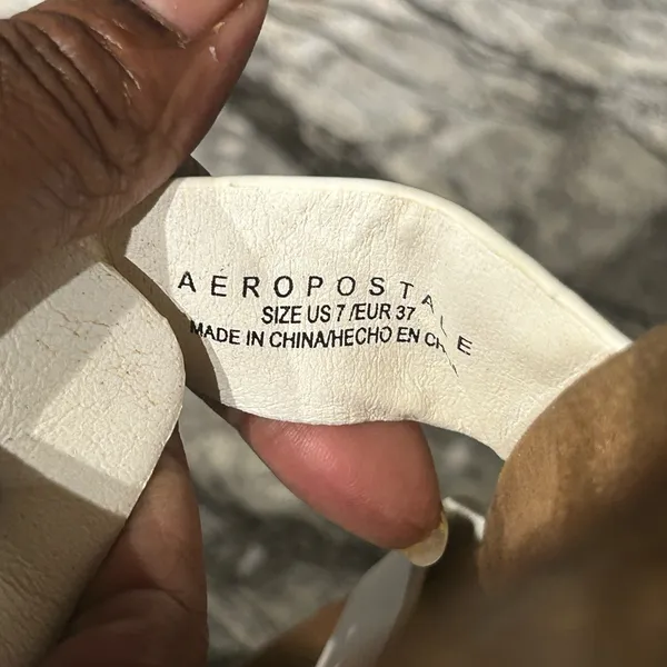 Aeropostale White Sandals with Buckles - Image 8
