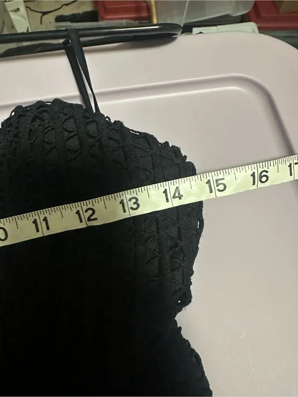 NWT hello Molly chase that feeling dress mini black size Medium boho crochet - Image 8