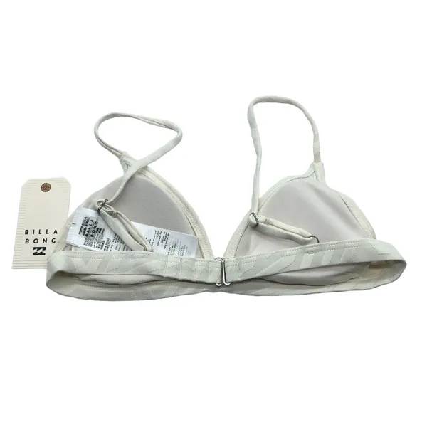 Billabong Peeky Days Tri Bikini Top Removable Cups Textured White S - Image 4