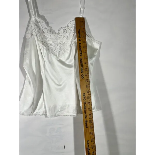VTG Vassarette Lace Trim Camisole Top Women‎ L White USA Made Y2K Minimalist - Image 3
