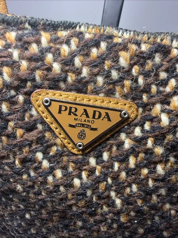 Prada Vintage “Stuoia Tweed” Mini Tote Bag - Image 3
