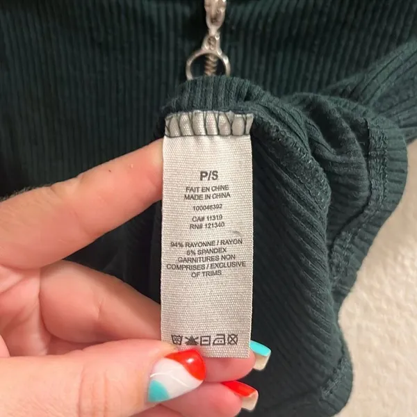 ✨Garage Ribbed Zipper Green Sz Small Tee✨ - Image 7