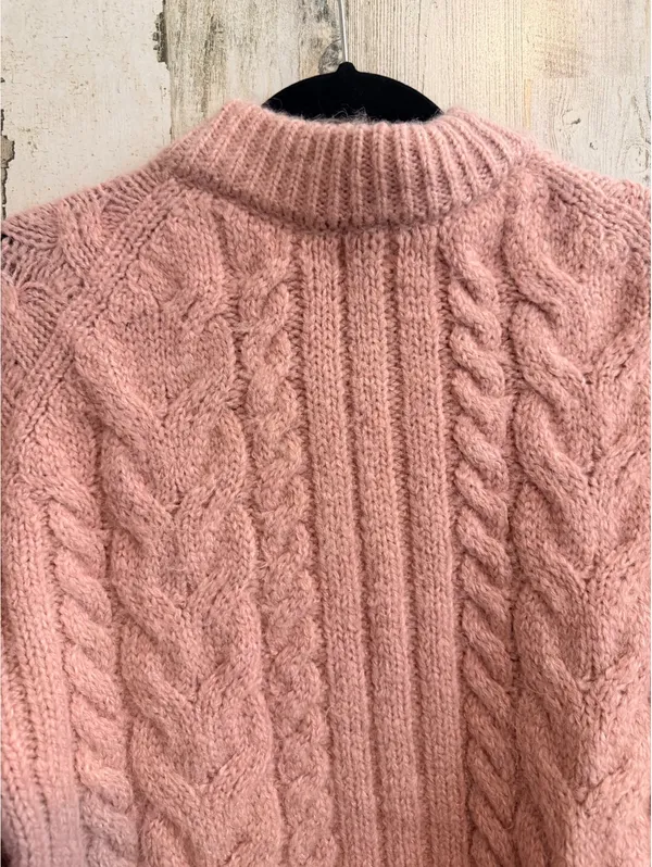 A New Day Pink Cable Knit Mock Neck Sweater Medium NWT Wool Blend - Image 10