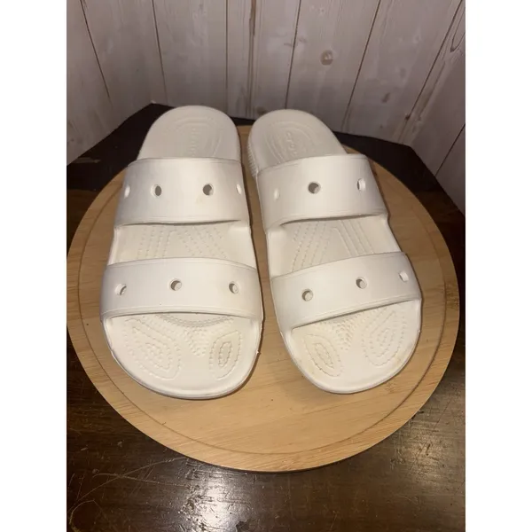 Crocs Comfort Slides White‎ Two Strap Sandals Casual Summer Essential W7/M5 - Image 3