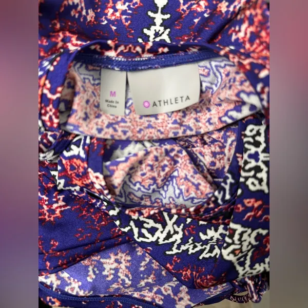 Athleta‎ Vibrant Blue and Red Patterned Top - Image 2