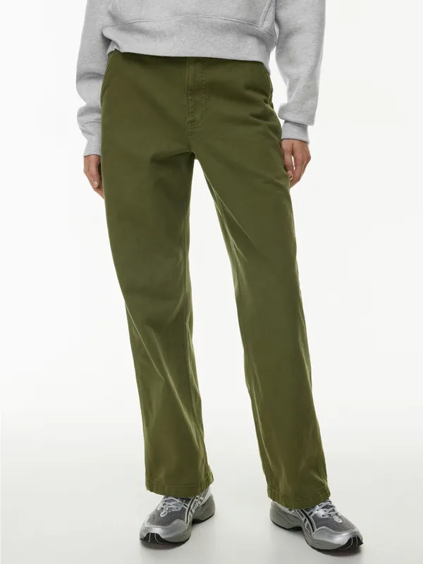 TNA Aritzia Greenwich Pant High-Waisted Carpenter Twill Olive Green Size 8 - Image 2