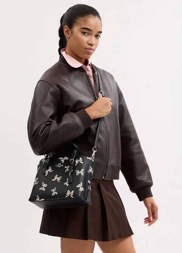 Coach NWT Mollie Tote Bag 25 With Bow Print Style CY648 $375 - Image 9