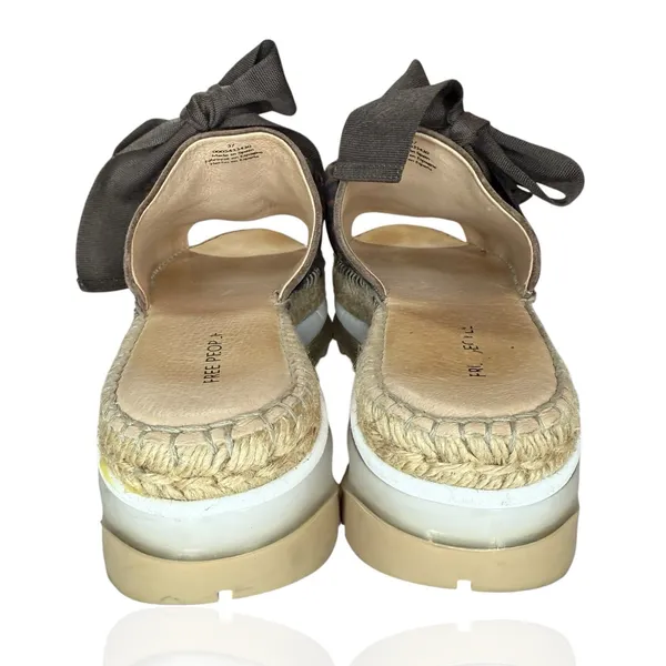 Free People Chapmin Ribbon Espadrilles EU 37‎ US 6.5 Platform Sandals Leopard - Image 7