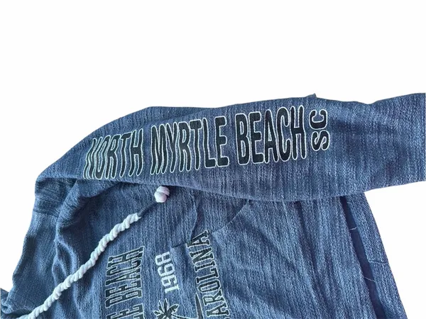 U.S. Vintage Collection North Myrtle Beach SC Blue Hooded Sweatshirt Crop XL - Image 4
