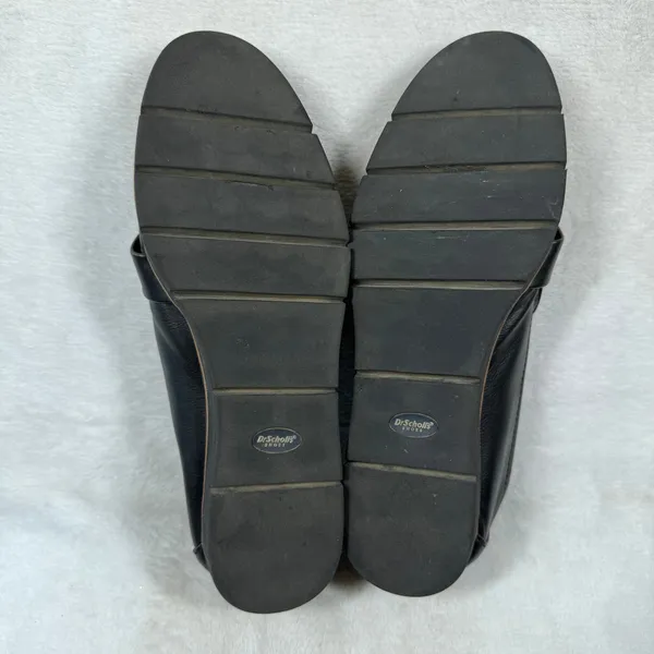 Dr Scholls Womens Black Textured Faux Leather Platform Slip On Loafers Size 11W - Image 10