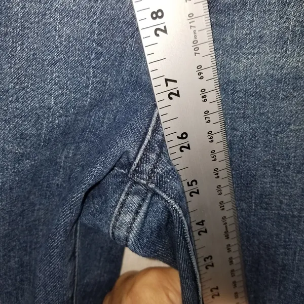 GAP High Rise Vintage Slim Jeans Size 4R 27 Dark Villa Wash Blue Stretch Denim - Image 7