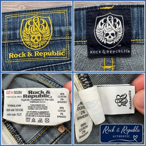 Rock & Republic Taylor Flap Pocket Flare Jeans Medium Wash TAY-910K FLUT - Image 4