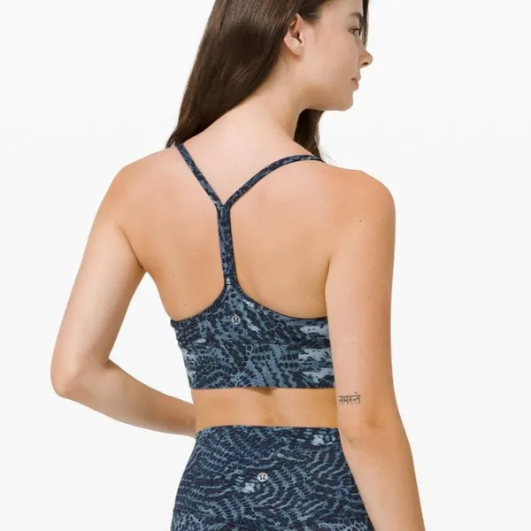 Lululemon Flow Y Bra Long Line Nulu Indigo Lace Starlight Multi - Image 5