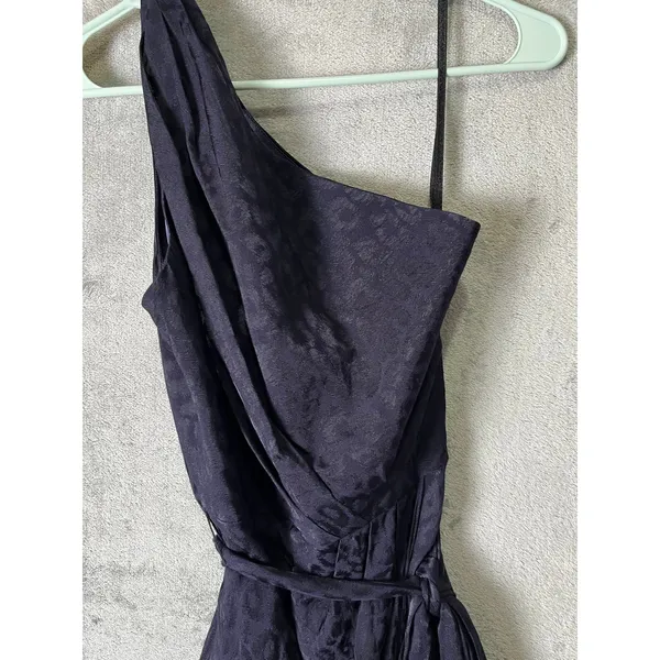 Ted Baker Zoeii Leopard Jacquard One‎ Shoulder Midi Dress Animal Print Women's 4 - Image 2