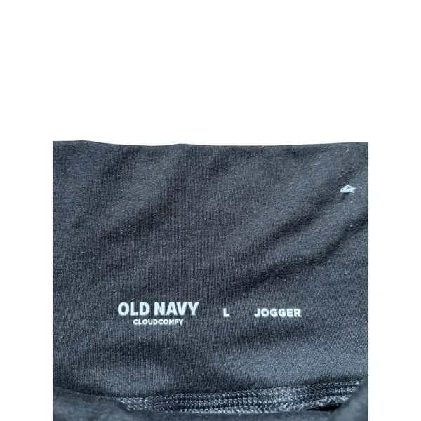 Old Navy High-Waisted Cloud Comfy Joggers Fleece lined Black Cross Waist Size L - Image 5
