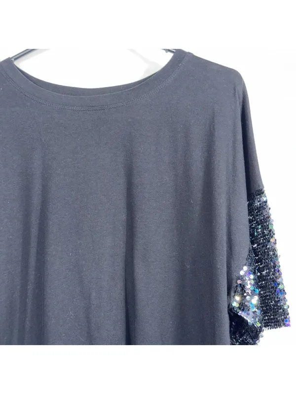 Wild Fable Large Black Sequin Sleeve Top - Image 2