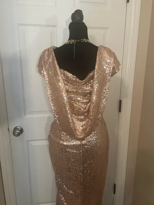 Mother of the bride rose gold dress - Image 4