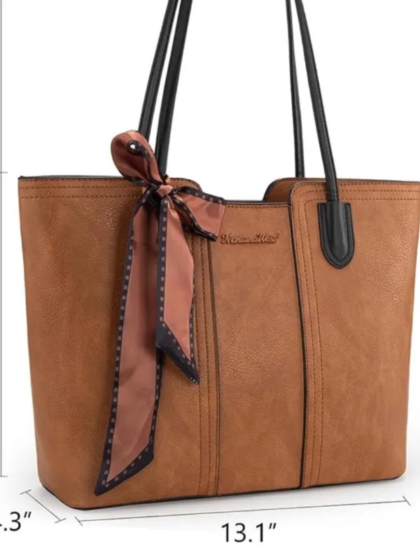 Montana West Tote Bags Women's Top Handle Satchel Purses Brown - Image 4
