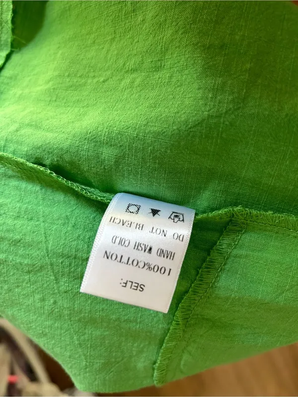 Ces Femme "Take It Easy" Cotton Gauze Babydoll Vibrant Kelly Green Oversize S - Image 9