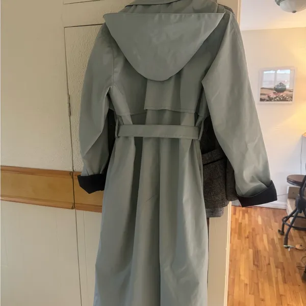 London Fog Classic Black Trench Coat - Image 2