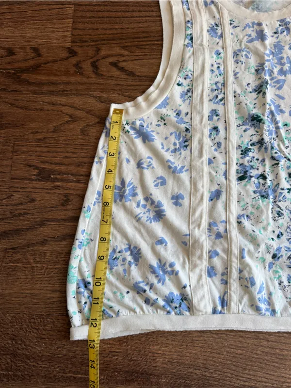 Free People Movement FP Hatch XS Maternity Workout Tank Floral Blue Pilates Yoga - Image 4