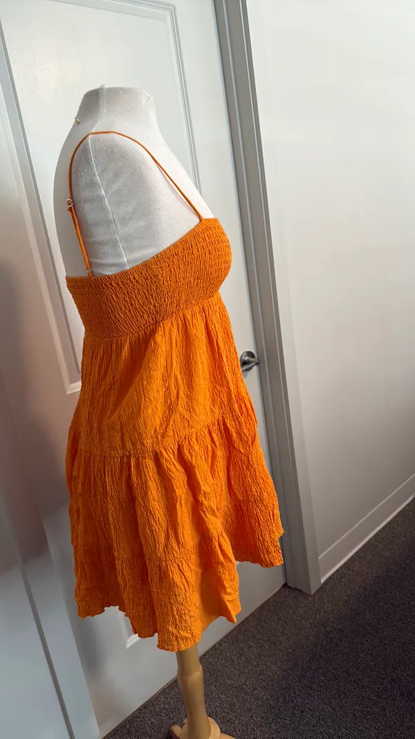 orange ZARA ruffled dress - Image 2