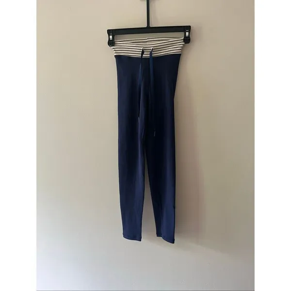 OFFLINE by Aerie Navy Ribbed High Waisted Leggings XS Striped Waistband - Image 4