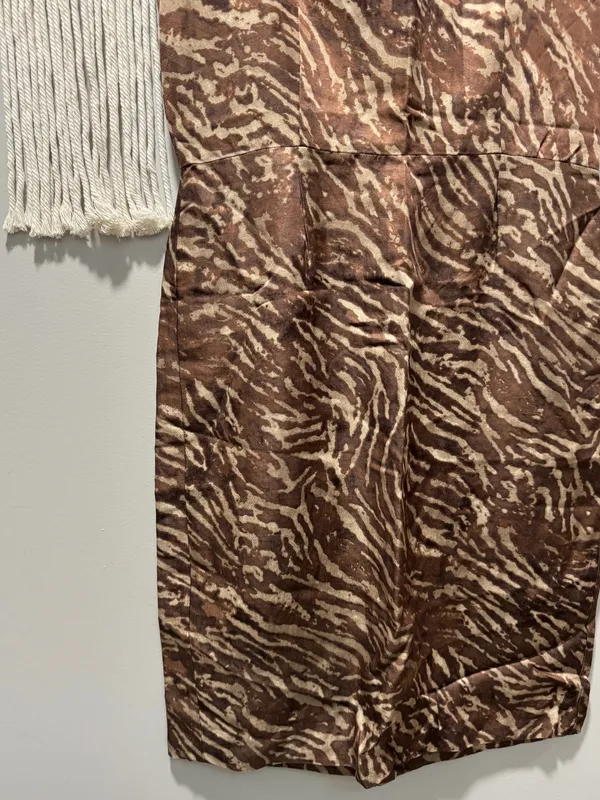 NWOT Banana Republic Brown Zebra V Neck Dress - Image 4
