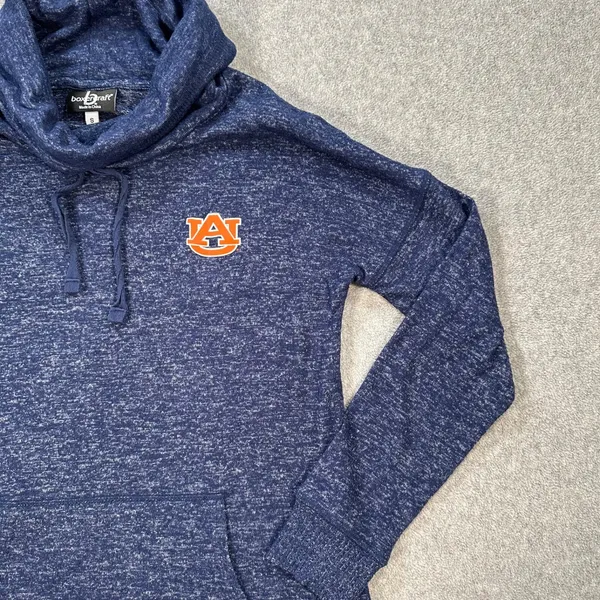 Auburn Tigers Boxercraft Cowl Neck Pullover Women's Small Logo Kangaroo Pocket - Image 3