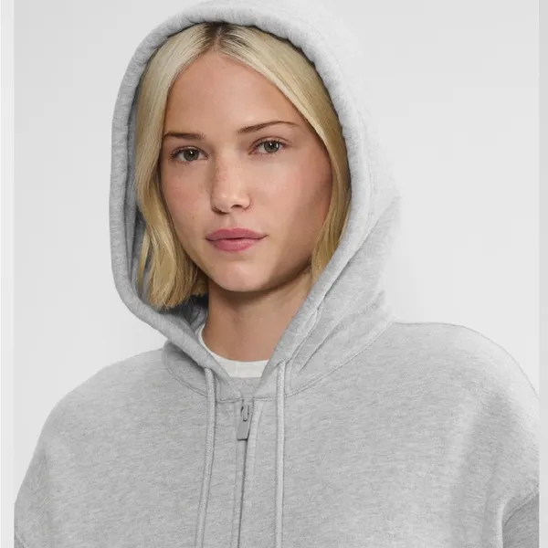 Aritzia TNA Sweatfleece Cozy Fleece Boyfriend Fit Top Zip Up Sweatshirt - Image 9