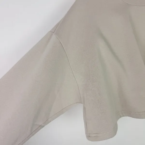 NWT IVL Collective Cropped Crewneck Sweatshirt Cotton Fleece Stone Size Medium M - Image 3