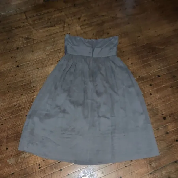 J Crew silk gray strapless semi formal layered mini dress - Image 5